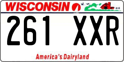WI license plate 261XXR