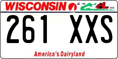 WI license plate 261XXS