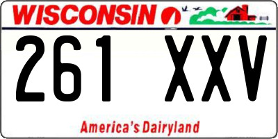 WI license plate 261XXV