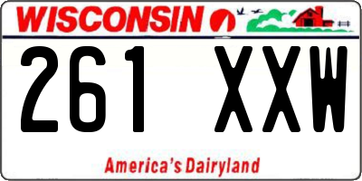 WI license plate 261XXW