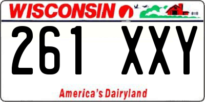WI license plate 261XXY