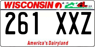 WI license plate 261XXZ