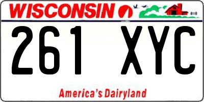 WI license plate 261XYC