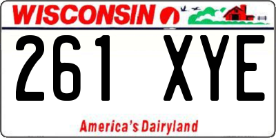 WI license plate 261XYE