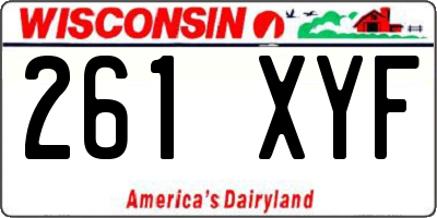 WI license plate 261XYF