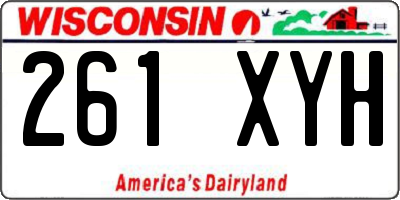 WI license plate 261XYH