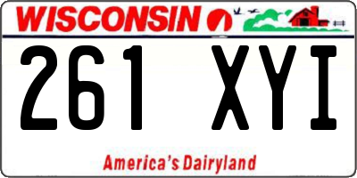 WI license plate 261XYI