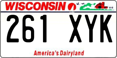 WI license plate 261XYK