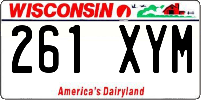 WI license plate 261XYM