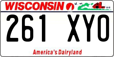 WI license plate 261XYO