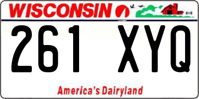 WI license plate 261XYQ
