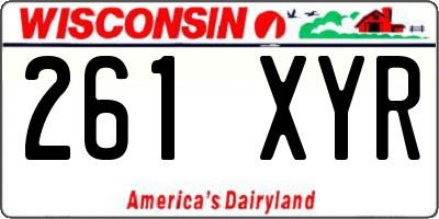 WI license plate 261XYR