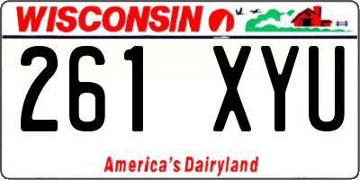 WI license plate 261XYU