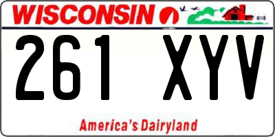 WI license plate 261XYV