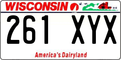 WI license plate 261XYX