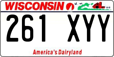 WI license plate 261XYY
