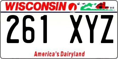WI license plate 261XYZ