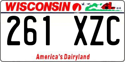 WI license plate 261XZC