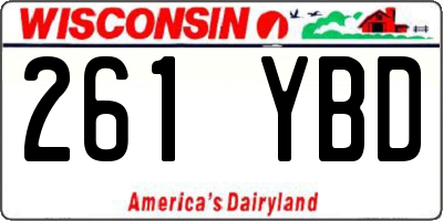 WI license plate 261YBD