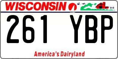 WI license plate 261YBP