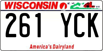 WI license plate 261YCK