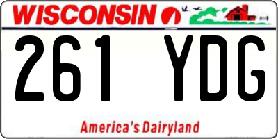 WI license plate 261YDG