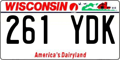 WI license plate 261YDK