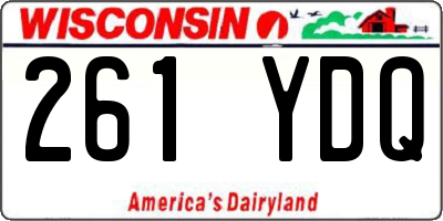 WI license plate 261YDQ