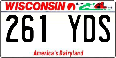 WI license plate 261YDS