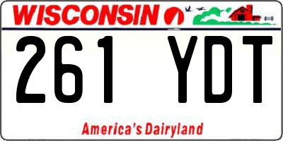 WI license plate 261YDT