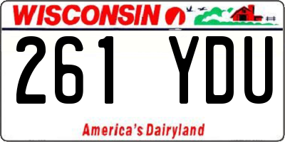 WI license plate 261YDU