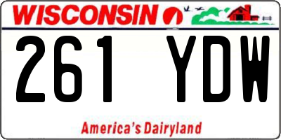 WI license plate 261YDW