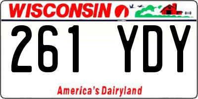 WI license plate 261YDY