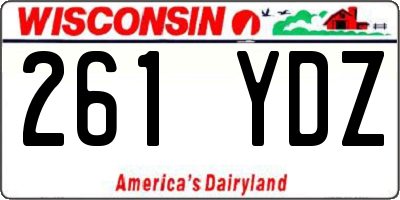 WI license plate 261YDZ