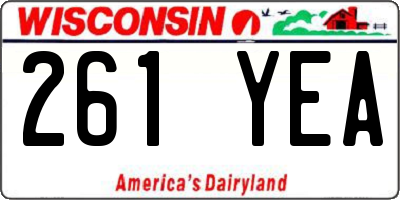 WI license plate 261YEA