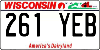 WI license plate 261YEB