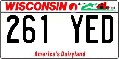 WI license plate 261YED