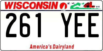 WI license plate 261YEE