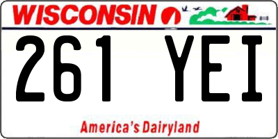 WI license plate 261YEI