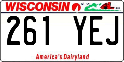 WI license plate 261YEJ