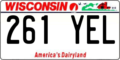 WI license plate 261YEL