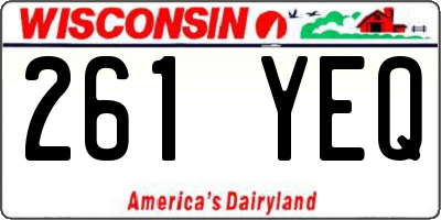 WI license plate 261YEQ