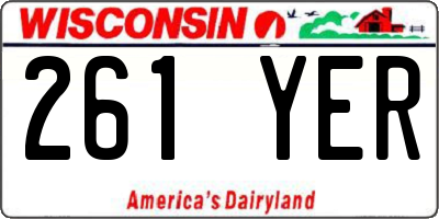 WI license plate 261YER