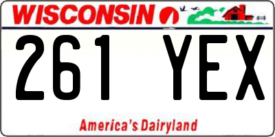WI license plate 261YEX