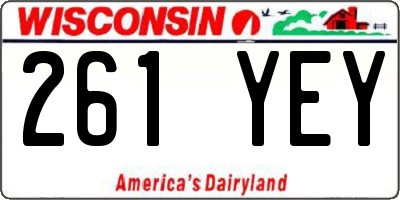 WI license plate 261YEY