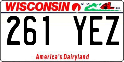 WI license plate 261YEZ