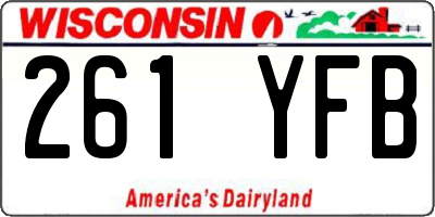 WI license plate 261YFB
