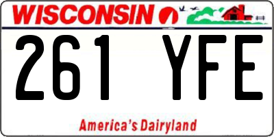 WI license plate 261YFE
