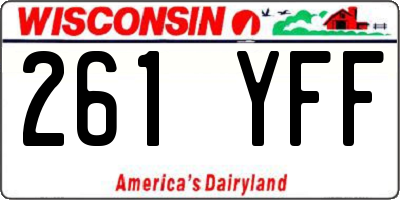 WI license plate 261YFF
