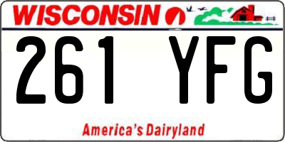 WI license plate 261YFG